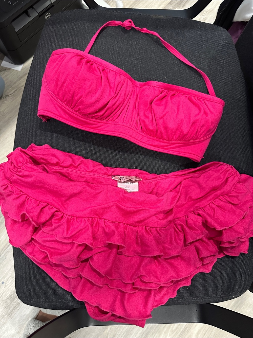 Juicy Couture Hot Pink Ruffle Bikini Set